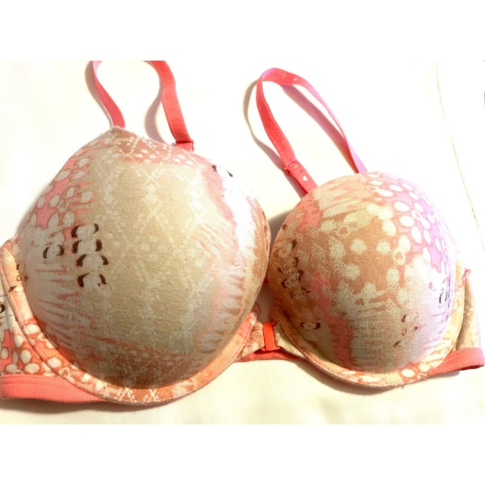 Victoria Secret 36D bra push up Front Closure Knots Pink Boho